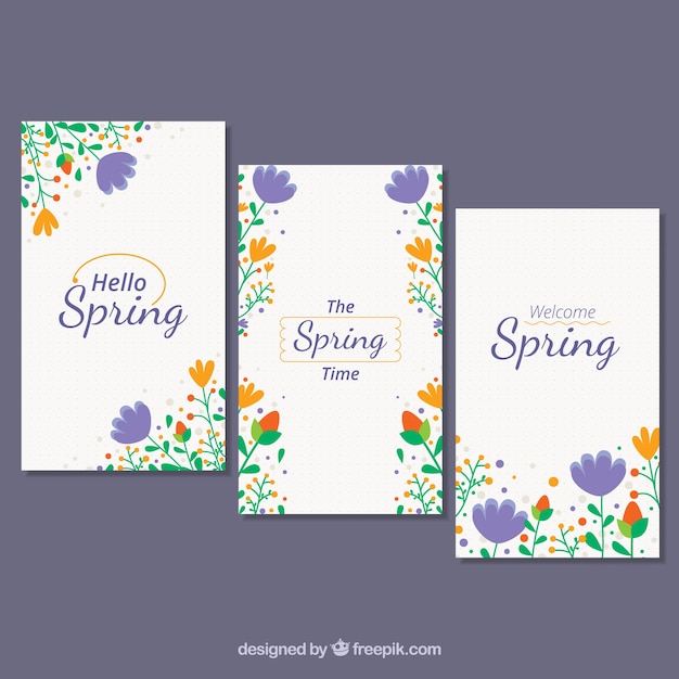 Free vector spring card collection