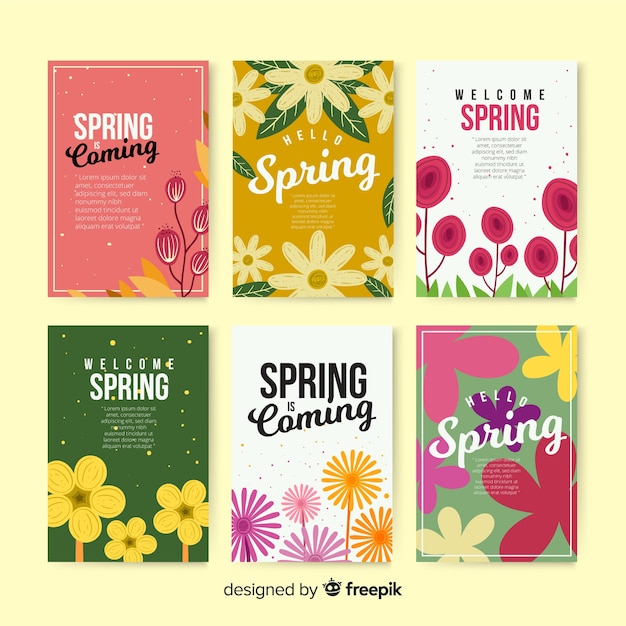 Spring card template collection