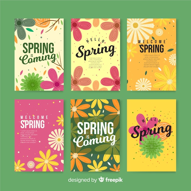 Spring card template collection