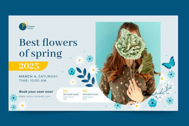 Spring celebration floral webinar template