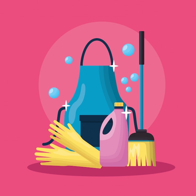 Free Vector spring cleaning tools