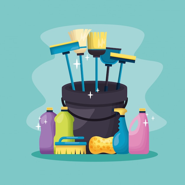 Free vector spring cleaning tools