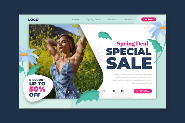 Spring deal special sale landing page