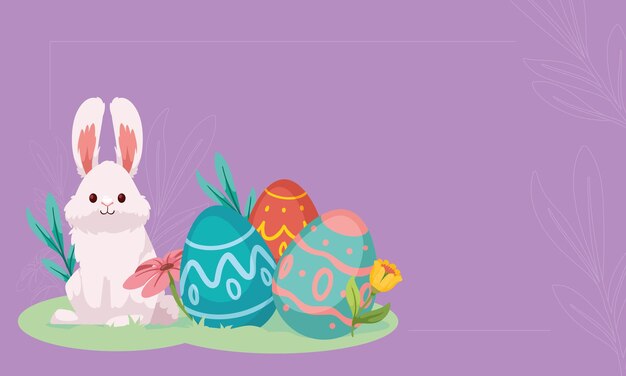 Spring eggs with bunny