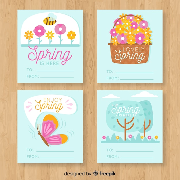 Free Vector spring elements card set