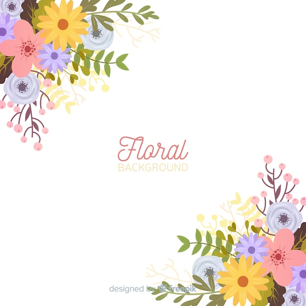 Spring floral corner background