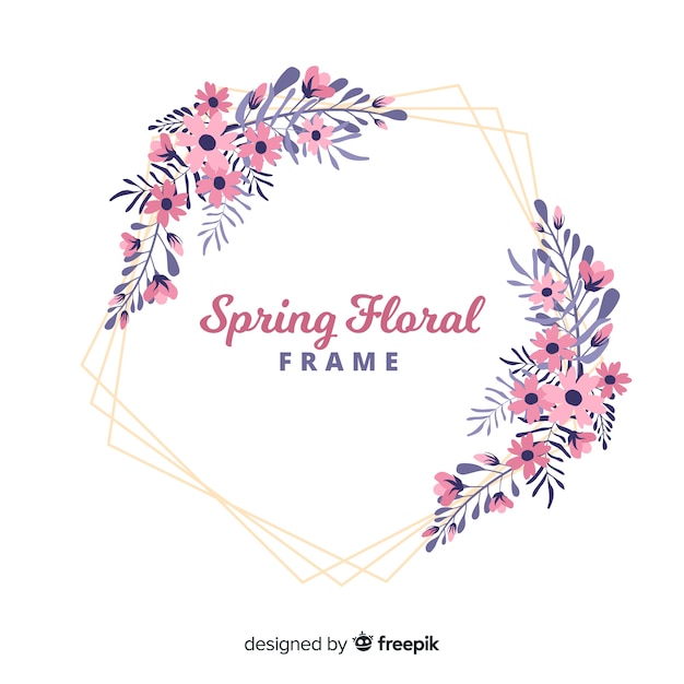 Spring floral frame background