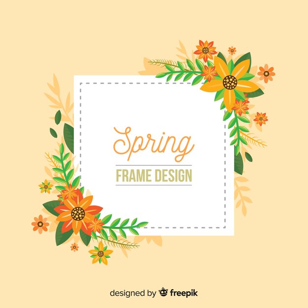 Spring floral frame