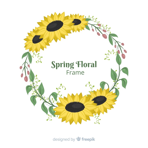 Free Vector spring floral frame