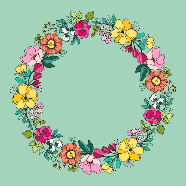 Spring floral frame