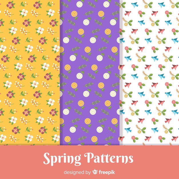 Spring floral pattern set