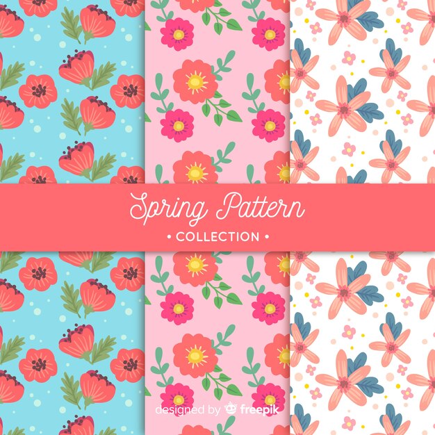 Spring floral pattern set