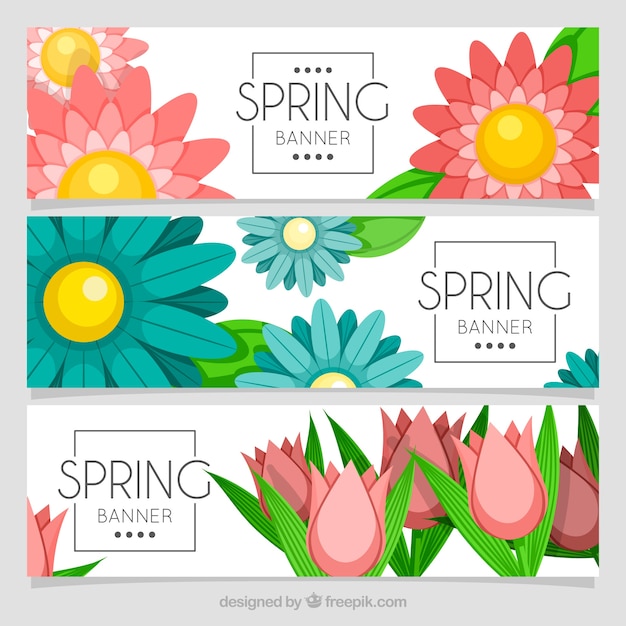 Spring flower banners