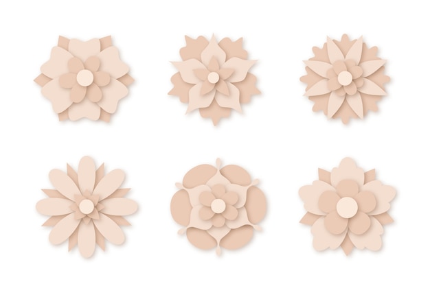 Free Vector spring flower collection in paper style