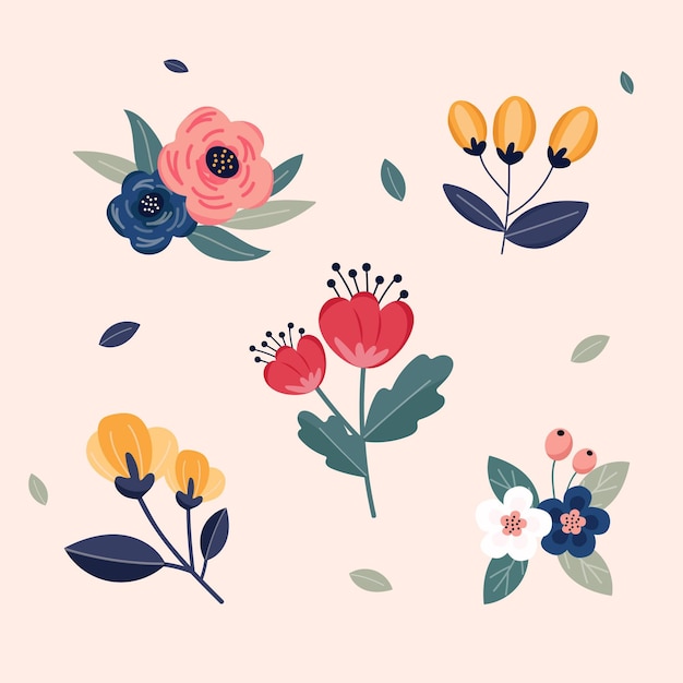 Free Vector spring flower collection