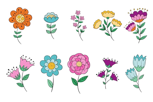 Free Vector spring flower collection