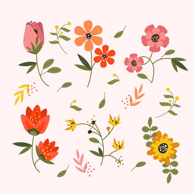 Free vector spring flower collection