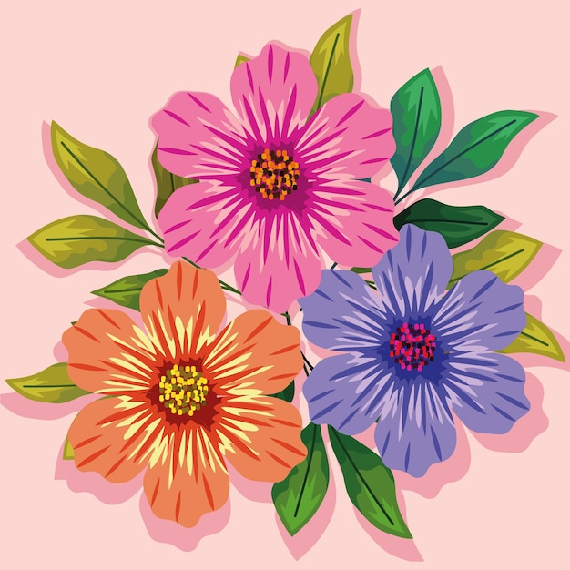 Free Vector spring flowers decorarion