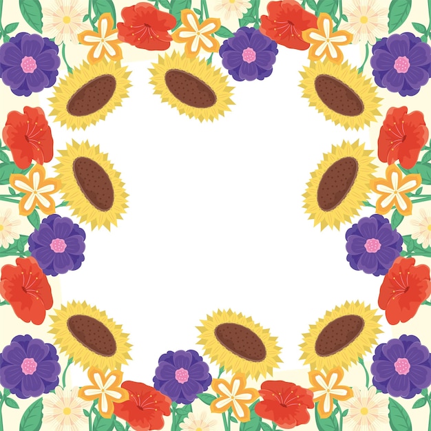 Free Vector spring flowers frame