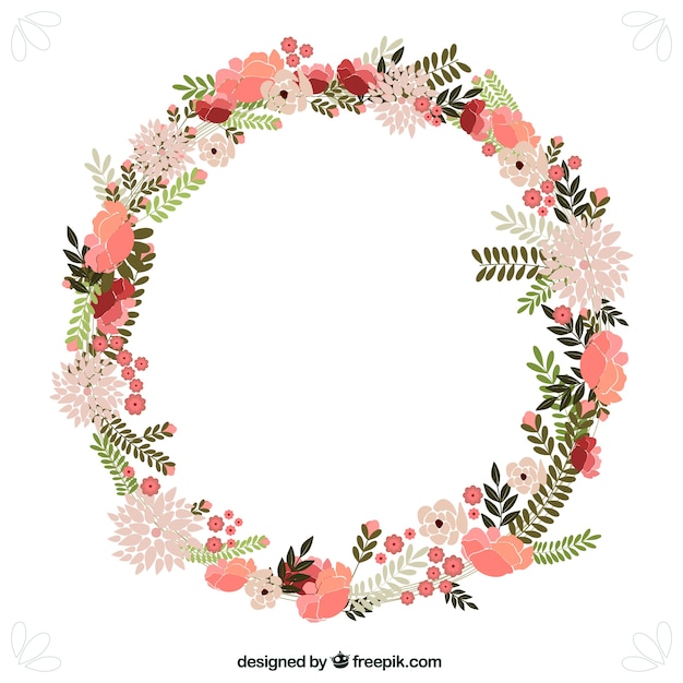 Spring flowers wreath