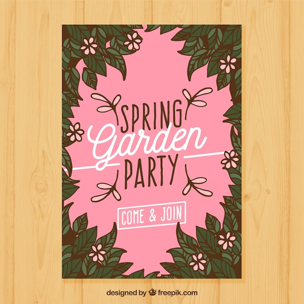 Free Vector spring garden party invitation