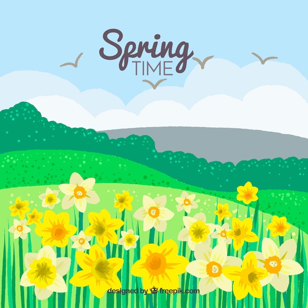 Spring landscape background