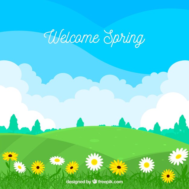 Spring landscape background