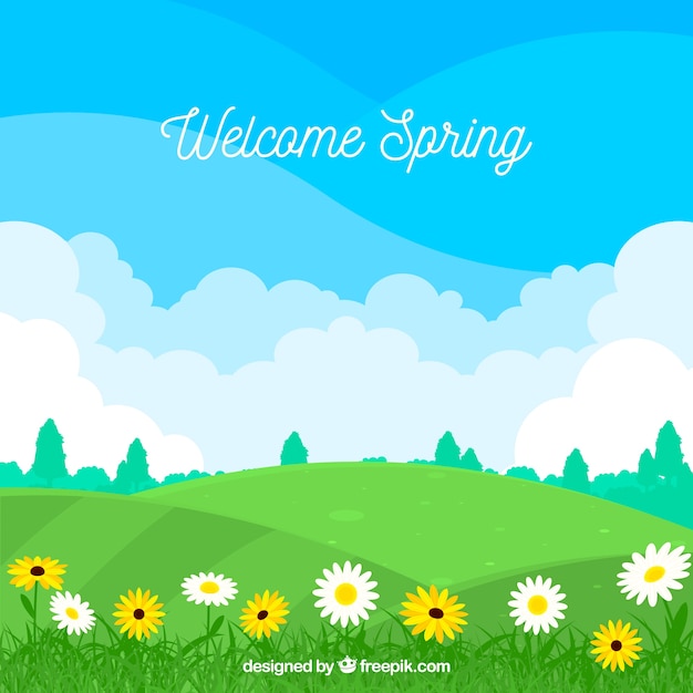 Spring landscape background