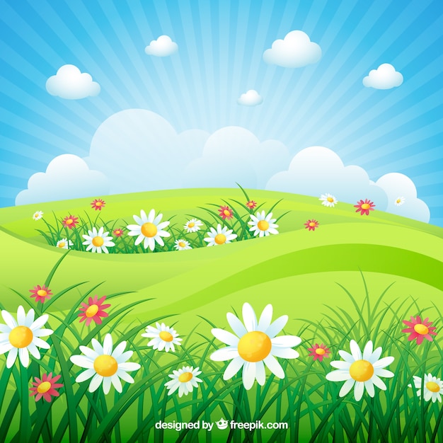 Spring landscape background