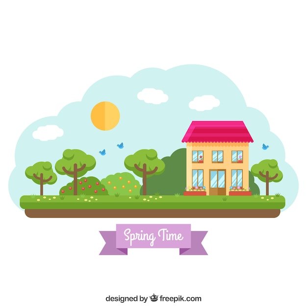 Spring landscape background