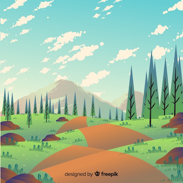 Free Vector spring landscape