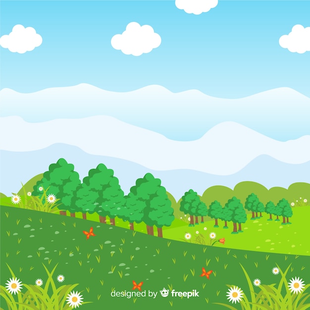 Free Vector spring landscape