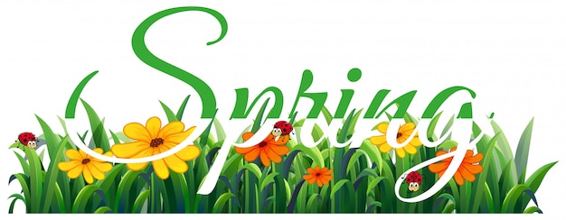 Free vector spring lettering