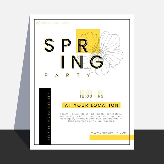 Spring party flyer template