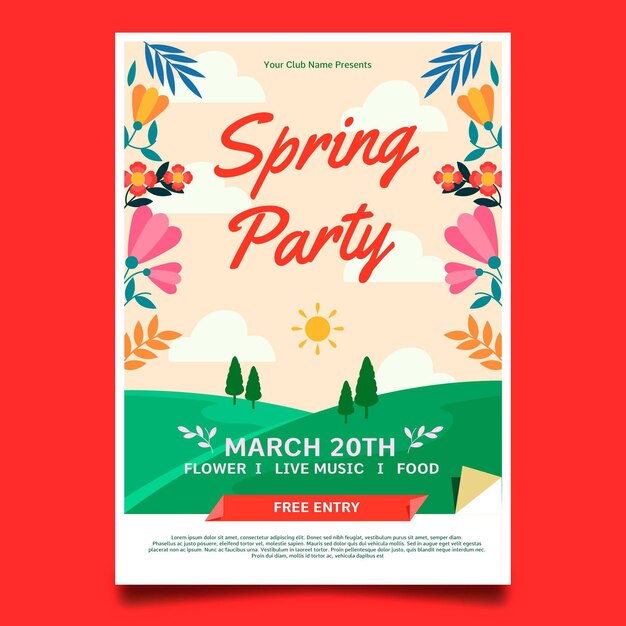 Spring party flyer