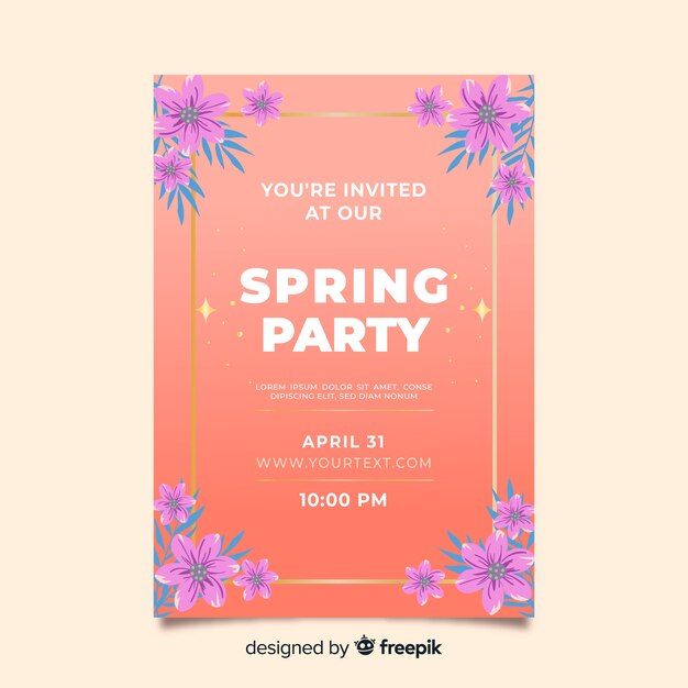 Spring party poster template