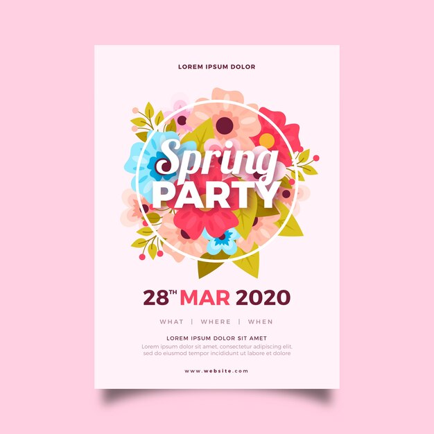 Spring party poster template