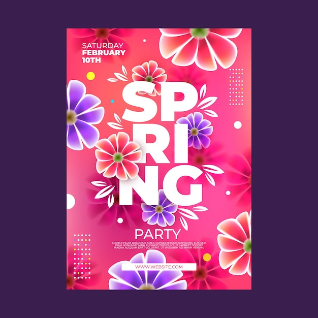 Spring party poster template