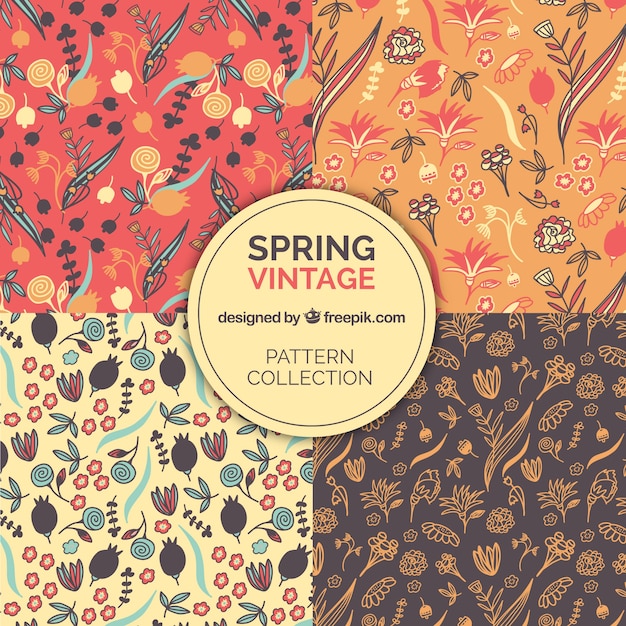 Spring patterns in vintage style