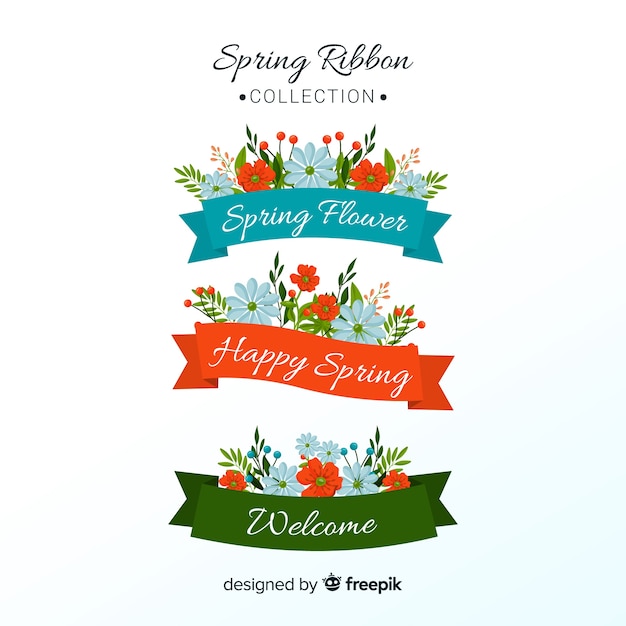 Free Vector spring ribbon collection