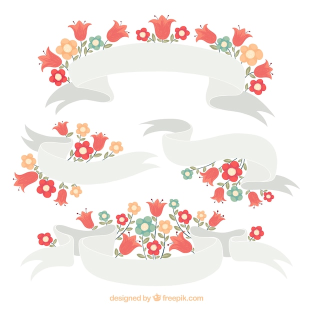 Free Vector spring ribbons collection