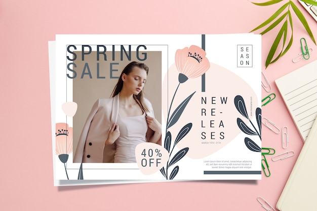 Spring sale banner template