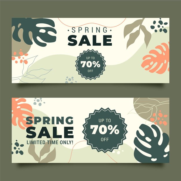 Spring sale banners template