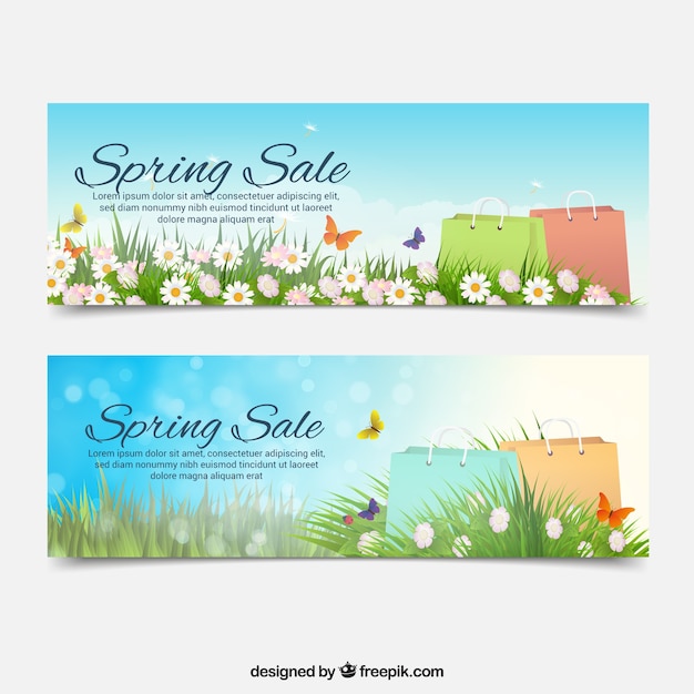 Spring sale banners