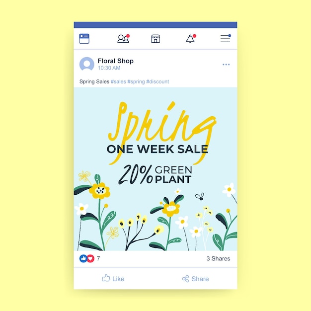 Spring sale facebook post