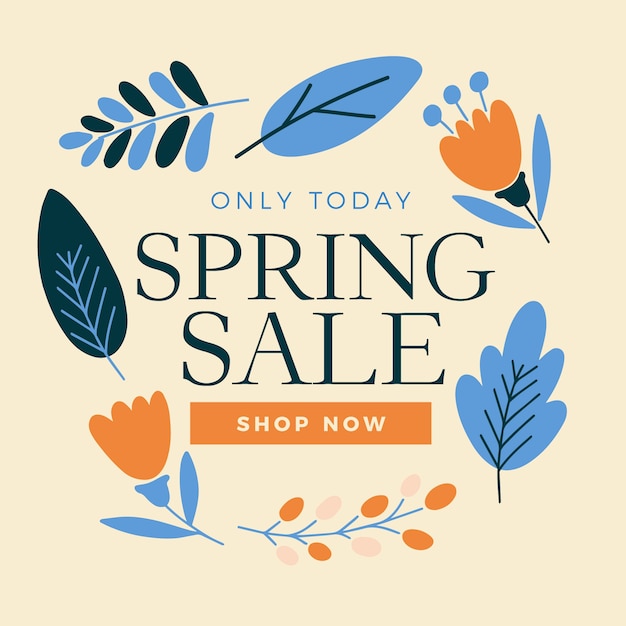 Spring sale in flat design