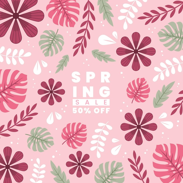 Spring sale flat design