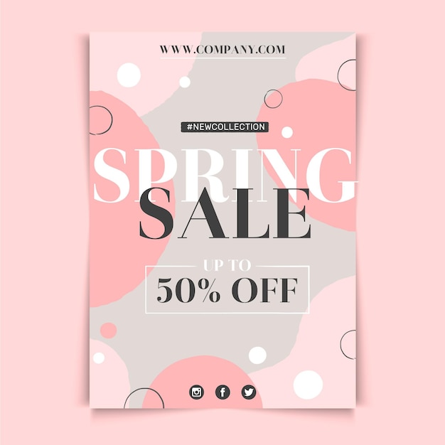 Spring sale flyer template design