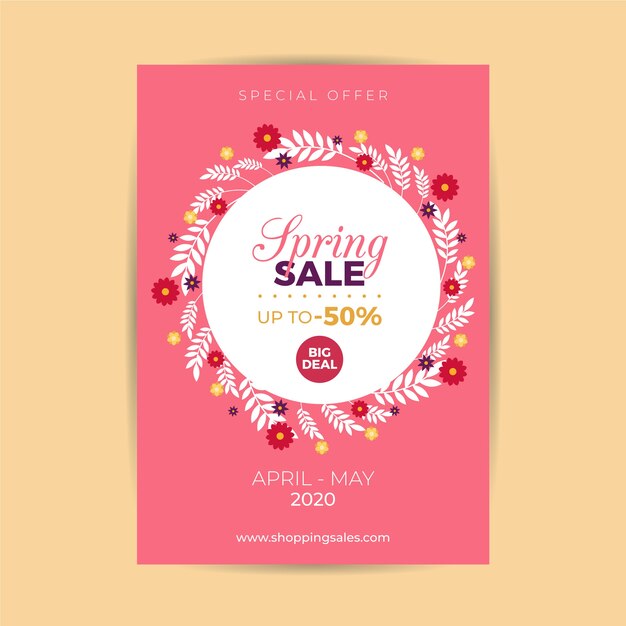 Spring sale flyer template