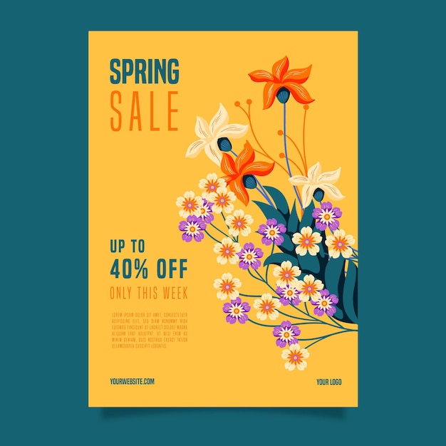 Spring sale flyer template